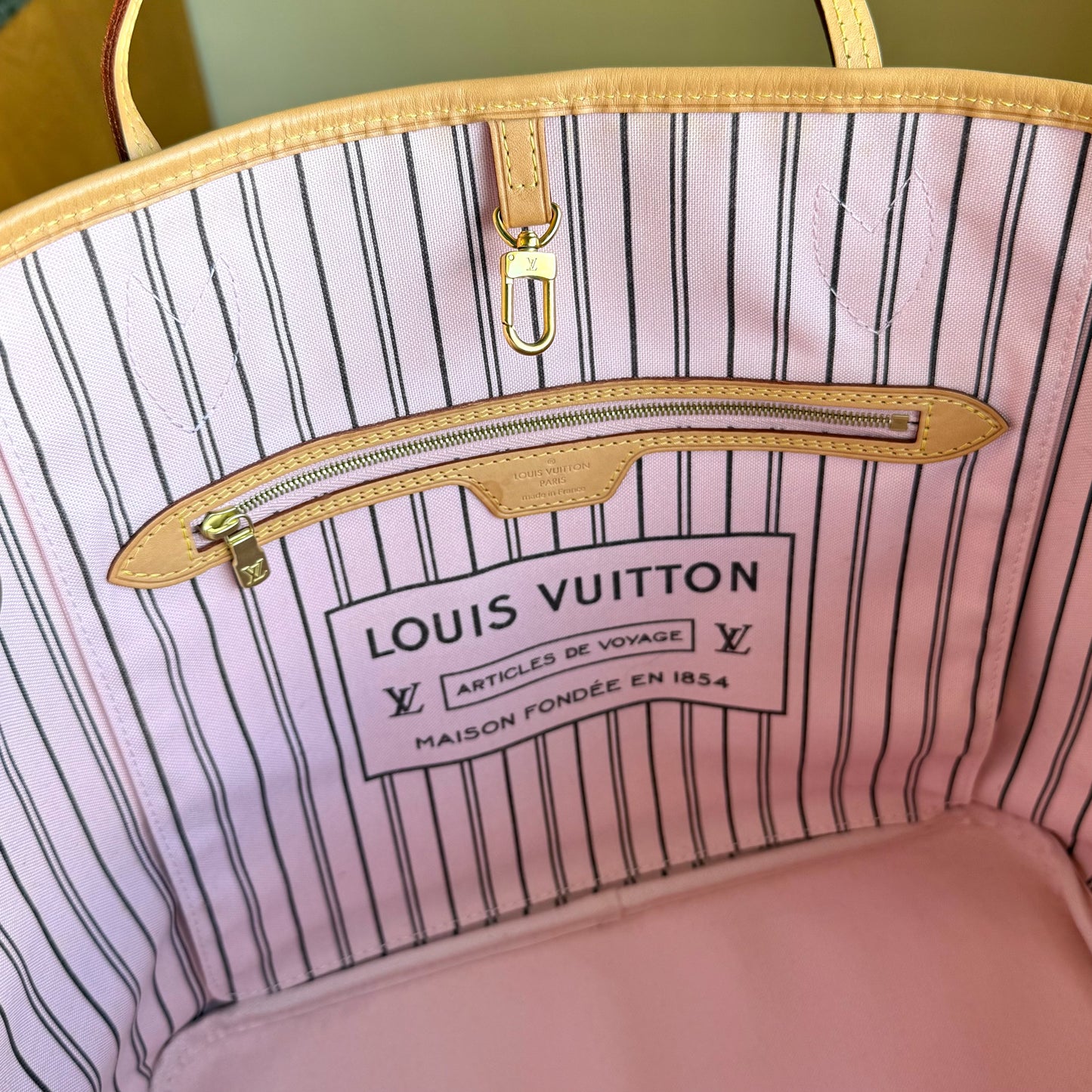 Monogram Neverfull MM Set - Rose Ballerine Interior