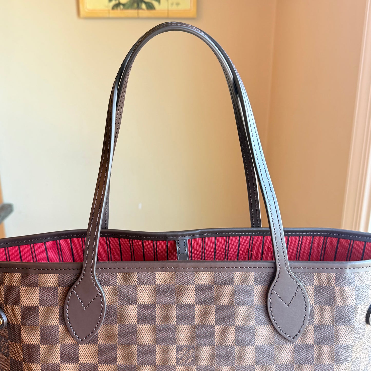 Damier Ebene Neverfull MM Set - Cerise Red Interior (Brand New)