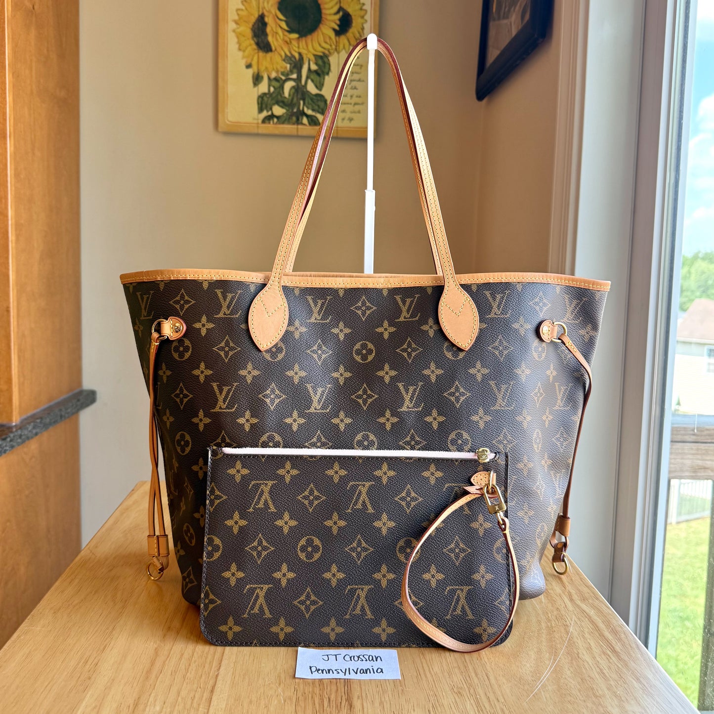 Monogram Neverfull MM Set - Rose Ballerine Interior