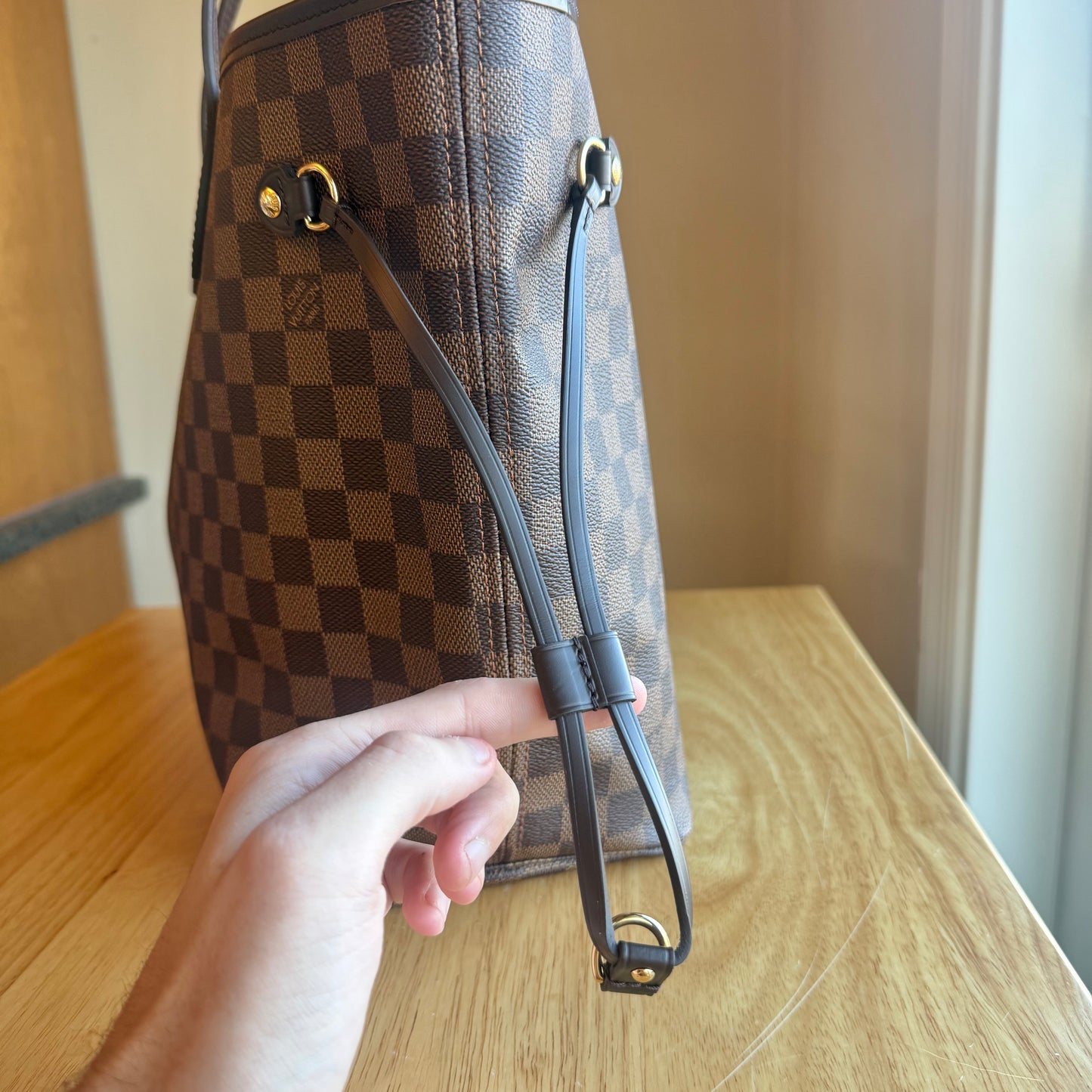 (NEW) Damier Ebene Neverfull MM Set - Rose Ballerine Interior