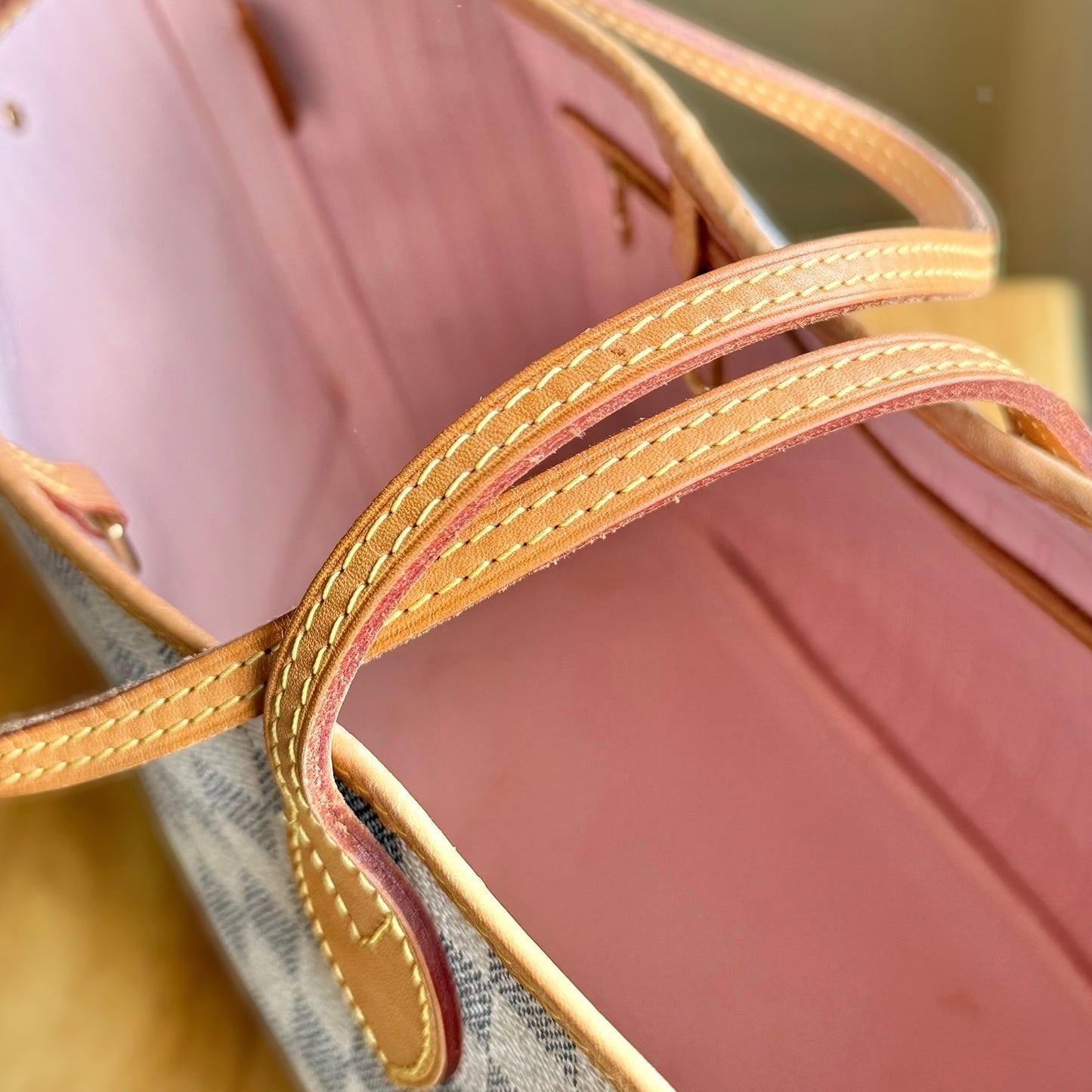 Damier Azur Neverfull MM Set (Rose Ballerine)
