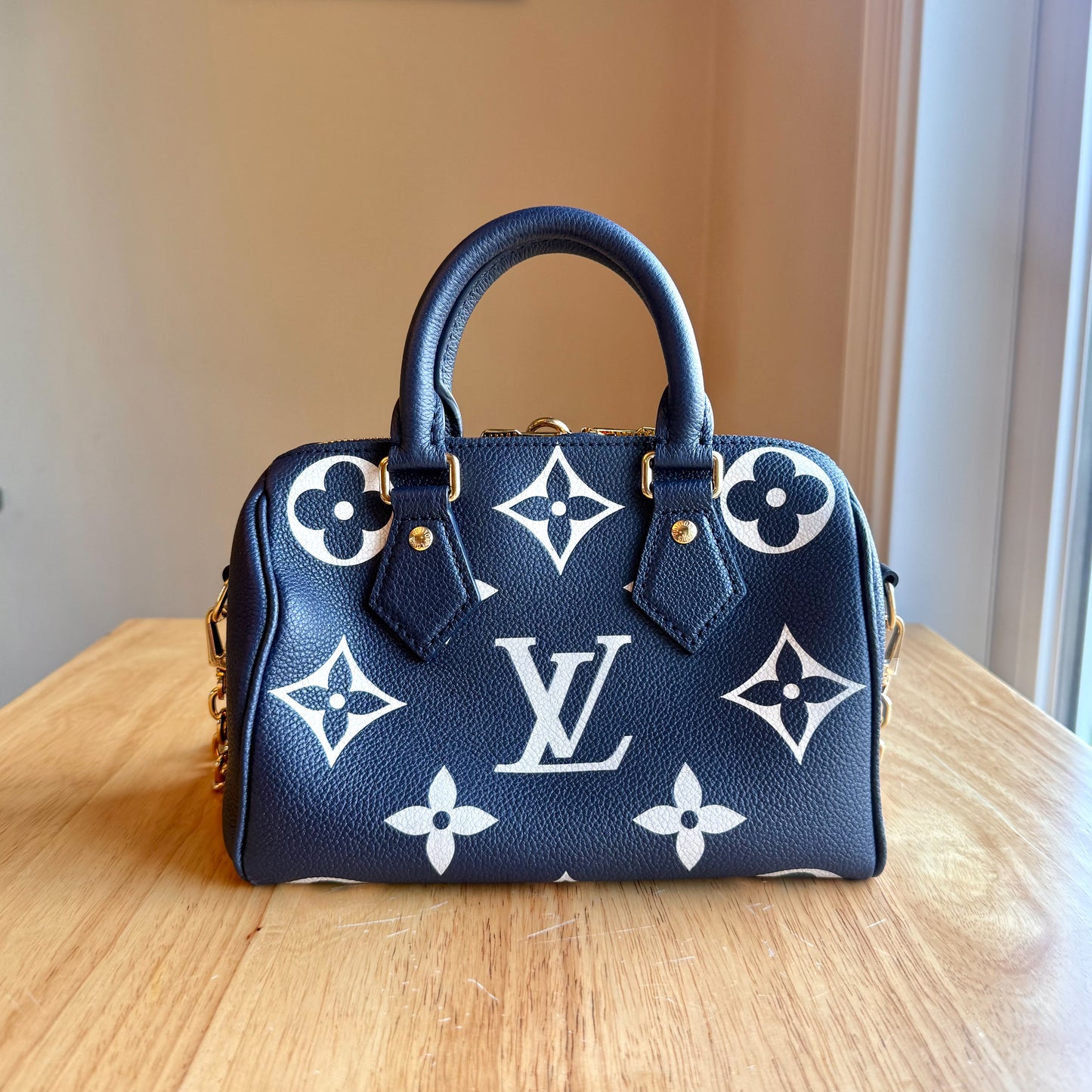 Bicolor Empreinte Speedy 20 - Navy/Creme