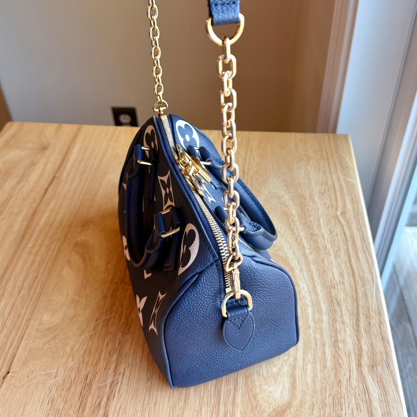 Bicolor Empreinte Speedy 20 - Navy/Creme