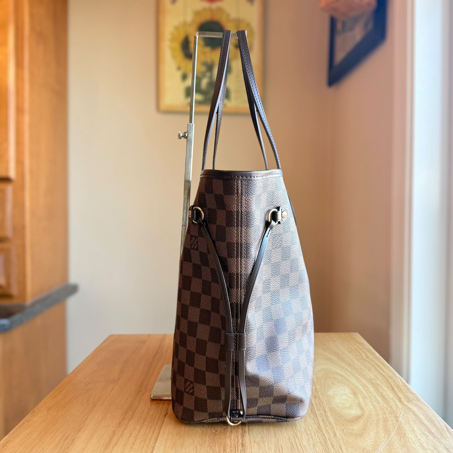 (NEW) Damier Ebene Neverfull MM Set - Rose Ballerine Interior