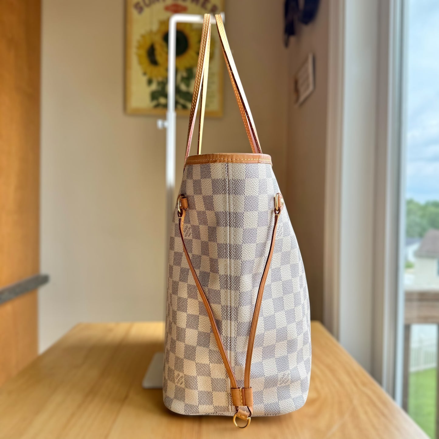 Damier Azur Neverfull MM Set (Rose Ballerine)