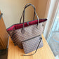 Damier Ebene Neverfull MM Set - Cerise Red Interior (Brand New)